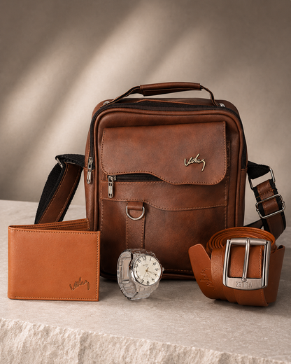 🔥 Combo Caballero Elegante 4 en 1 | Bolso + Cartera + Regalos GRATIS